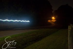 Running at night long exposure
